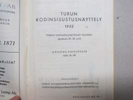 Kodinsisustusnäyttely - Heminredningsutställning / Turku VPK - Åbo FBK, 20-28.9.1952 -näyttelyluettelo