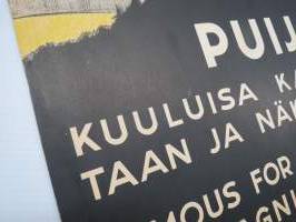 Kuopio Puijo kuuluisa kauneudestaan ja näköalastaan - Famous for its beauty and its magnificent scenery -matkailujuliste 1930-luvulta / juliste / poster