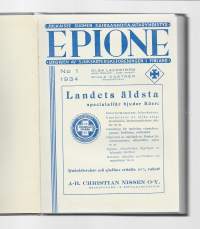 Epione 1934 - Suomen Sairaanhoitajanyhdistys / Sjuksköterskeföreningen i Finland, suomen- ja ruotsinkielinen jäsenlehti -sidottu vuosikerta