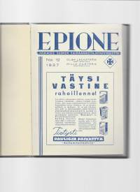 Epione 1937 - Suomen Sairaanhoitajanyhdistys / Sjuksköterskeföreningen i Finland, suomen- ja ruotsinkielinen jäsenlehti -sidottu vuosikerta