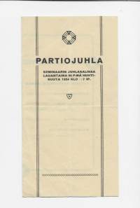 Partiojuhla 1924 - käsiohjelma