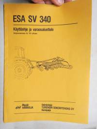 Tume ESA SV 340 äes -käyttöohjekirja ja varaosaluettelo