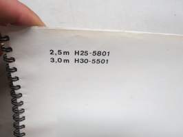 Juko kevyt hinattava kylvölannoitin 2,5 m H25-5801, 3,0 m H30-5501 Lätt bogserad kombimaskin  -käyttöohjekirja ja varaosaluettelo / instruktionsbok - reservdelsbok
