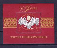 Itävalta - 150 Jahre Wiener Philharmoniker- Postituore blokki ** . Wienin Filharmonikot 150 vuotta, 1992