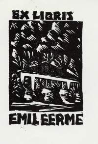 Emil Eerme - Ex Libris  lino