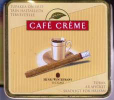 Henri Wintermans Cafe Creme -pikkusikaripakkaus peltiä. Koko 9 x 8 cm.