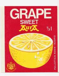 Aura Grape Sweet - juomaetiketti