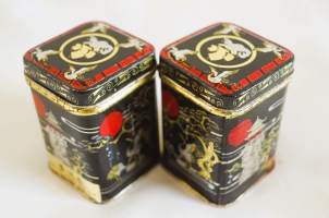 the Finest Tea Of China - vanha täysi avaamaton tuotepakkaus peltipurkki 5x5x7 cm