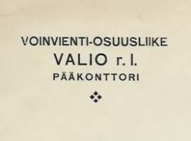 Voinvienti-Osuusliike Valio r.l. Helsinki 1924  -  firmalomake