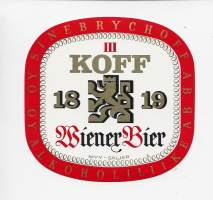 Koff III Wiener Bier-  olutetiketti