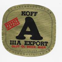 Uusi Koff III A Export -  olutetiketti