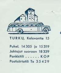 Autokori  Oy Turku 1960 -  firmalomake
