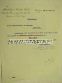Kaukas Fabrik, Helsinki 12.3.1915 -asiakirja, allekirjoitus Jacob von Julin