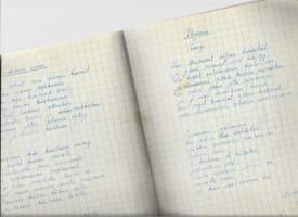 Sota-ajan lauluja 1940- luku    yli 30 sivua lkäsinkirjoitettuja lauluja muistoja vihkossa ja irtosivuilla