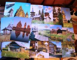 Vanhoja (1991) Kishin saaren (Neuvostoliitto/Venäjä) värikuvia 15 kpl postikortteina pahvikansissa