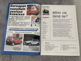 Fiat-uutiset 1985 nr 3 - Uutuus Regata Weekend koeajossa, Uno Rosso ja Uno Bianco -asiakaslehti,customer magazine
