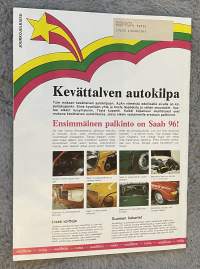 Aja 1975 nr 1 - Kevättalven autokilpa, Se ainoa oikea autoilumuoti, Se. Suomalainen. Liikenne, Yhden markan juttu, Saabeja on 12, ym.