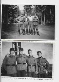 Sotapoikia  1950-luku - sotilasvalokuva, valokuva 6x9 cm 2 kpl