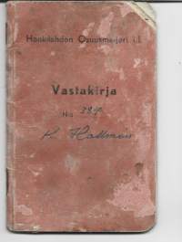 Honkilahden Osuusmeijeri   -vastakirja 1952