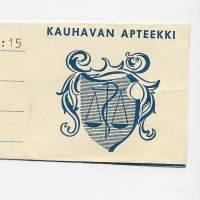 Kauhavan Apteekki  Kauhava  resepti  signatuuri  1970