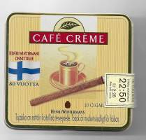 Cafe Creme  - sikarilaatikko peltiä , koko 9x9x1  cmSuomi 80 vuotta