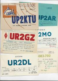 (USSR)Liettua, Viro  Radioamatöörikortti,  radioamatööriyhteyskortti DX-yhteyskortti  vuosilta 1950-70 luvuilta 6 kpl erä