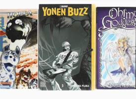Manga sarjakuvapokkari 3 kpl erä Ohlmy Godness , Yonen Buzz ja Hopea Nuoli