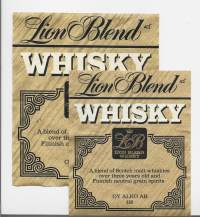 Lion Blend Whisky nr 118- viinaetiketti 2 eri kokoa