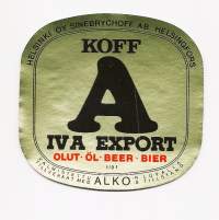 Koff 1V A Export  Olut -  olutetiketti