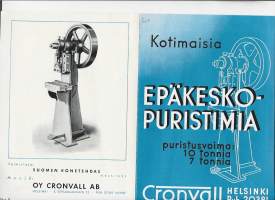 Cronvall - Kotimaisia epäkeskopuristimia - esite 4 sivua