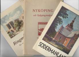 Visby, Nyköping ja Södermanland Ruotsi- matkailuesite 3 kpl 1930-40 luvuilta