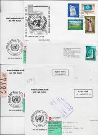 United Nations Postal Administration Geneve - 4.10.1969 First Day Cover  3 kpl erä