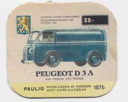 Peugeot D 3 A - keräilykuva, kahvipakettikuva
