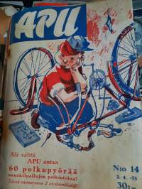 Apu 1955 nr 14 (2.4.) Apu antaa 60 polkupyörää, Filemon Manninen Mäntyharjulta