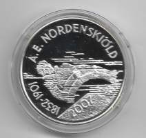 10 euro 2007 Nordenskiöld (proof) Hopeaa / silver 25.5 g (925/1000) pilleri,kotelo ja sertifikaati