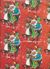 vanha  joululahjapakettipapereita - joulupaperi,  käärepaperi n 6  arkinosaa