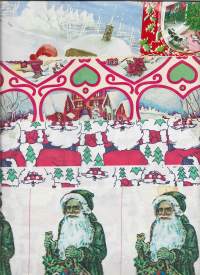 vanha  joululahjapakettipapereita - joulupaperi,  käärepaperi n 6  arkinosaa