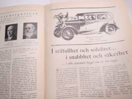 Allas Krönika 1928 nr 24, Kirsten Hagstad Hall, Huru Finland fick sin flagga, Urajärvi gods, Det börjas på Brunn, Chevrolet Imperial Landau, osv.