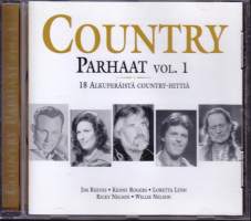 CD - Country - Parhaat Vol. 1, 2000. 18 alkuperäistä country-hittiä. 10012402.  Katso kappaleet alta/kuvista.