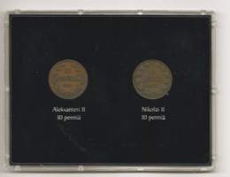 10 penniä  1867 ja 1905 Monetan pakkauksessa