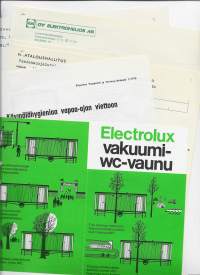 Elektrolux vakuumi WC-vaunu  esite yms wc materiaalia 1970