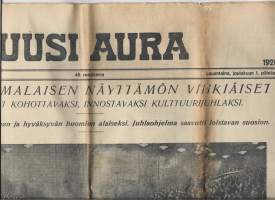 Uusi Aura  1.12.  1928   sanomalehti
