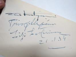 Eino Katajavuori, Viljo Vesterinen, Toivo Alajärvi -nimikirjoitus  / signature - autograph