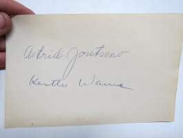 Astrid Joutseno &amp; Kerttu Wanne -nimikirjoitus / signature - autograph