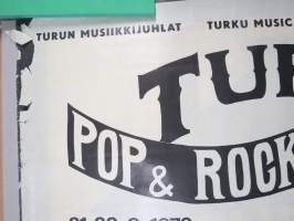 Turku International Pop &amp; Rock Festivaalit 21-23.8.1970 -juliste (1. Ruisrock) Turun Musiikkijuhlat - Turku Music Festival - Musikfestspelen i Åbo