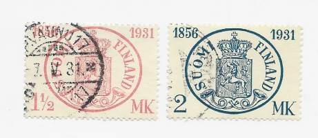LaPe 167 ja 168   1,5 mk ja 2 mk+20 p Postimerkin 75 v 1931