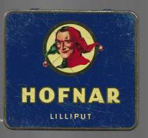 Hofnar Lilliput   - sikarilaatikko peltiä , koko 9x9x1  cm