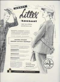 Littoisten Verkatehdas - mainoksen luonnos  1956 koko taitettu A3/ Erva-Latvala Oy Mainostoimisto