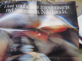Niki Lauda tuoksut - uusi miestensarja - Vauhdin Maailma -juliste / centerfold poster