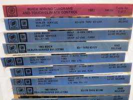 GM Buick Dealer Service Bulletins 1982-85, Buick Wiring 1982, Chevrolet Technical / Information Bulletins ym. tietoa mikrofilmeinä, noin 40 korttia